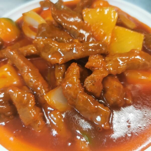Sweet & Sour Beef with pineapple